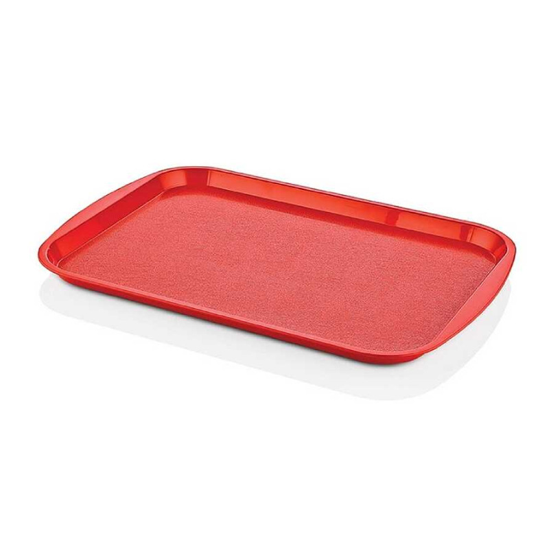 Epinox TPA-3627 Dikdörtgen Plastik Kaymaz Tepsi, 36x27cm, Kırmızı - Epinox