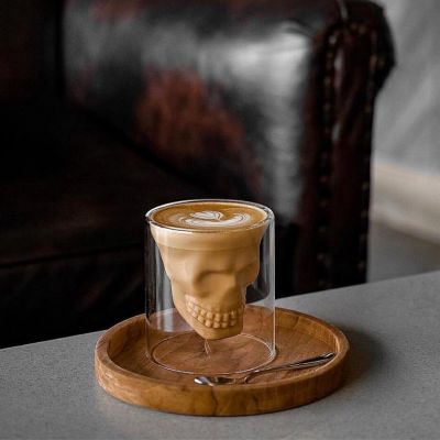 Escobarista Skull Latte Glass, 250 ml - Escobarista