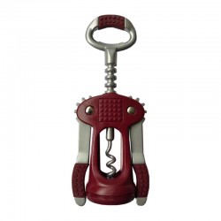 Fackelmann Corkscrew and Opener with Double Tongs, Red - Fackelmann