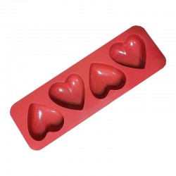Fackelmann Heart Silicone Cookie and Cake Mould, 4 Pieces - Fackelmann