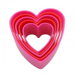 Fackelmann Plastic Heart Cookie Mould, 5 Pieces - Fackelmann