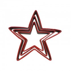 Fackelmann Silicone Edge Star Cookie Mould, 3 Pieces - Fackelmann