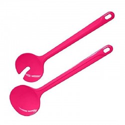 Fackelmann Tropical Salad Serving Spoon, 30 cm, Pink - Fackelmann
