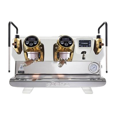 Faema E71E Full Otomatik Espresso Kahve Makinesi, 2 Gruplu, Beyaz-Gold-Ahşap - 1