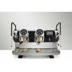 Faema E71E Fully Automatic Espresso Coffee Machine, 2 Groups, White-Silver-Wooden - Faema