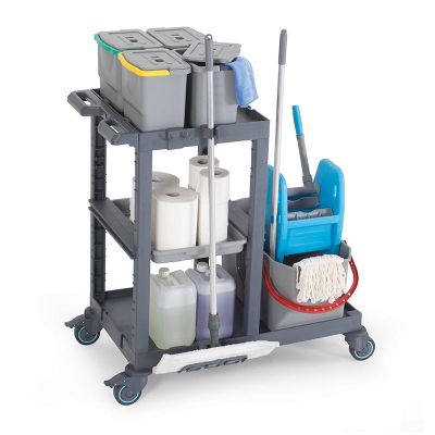Fantom Procart 1311 Hospital Cleaning Trolley with Press Bucket - Fantom