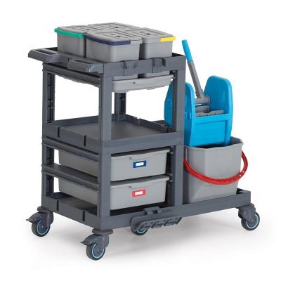 Fantom Procart 1331 Hospital Cleaning Trolley with Press Bucket - Fantom
