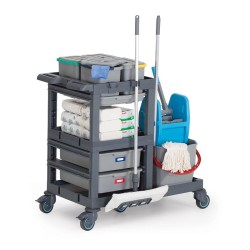 Fantom Procart 1331 Hospital Cleaning Trolley with Press Bucket - 3