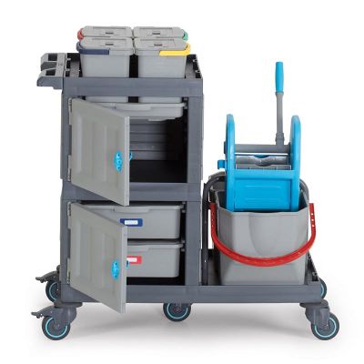 Fantom Procart 1333 Тележка для уборки больниц с тумбой, ведро для пресса - Fantom