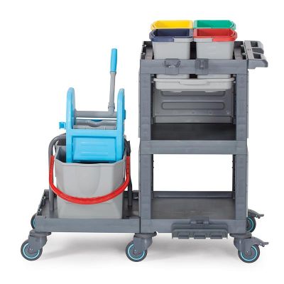Fantom Procart 1352 Hospital Cleaning Trolley with Press Bucket - Fantom