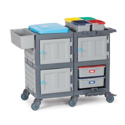 Fantom Procart 1354 Hospital Cleaning Trolley with Mop Net, Drawer - Fantom (1)