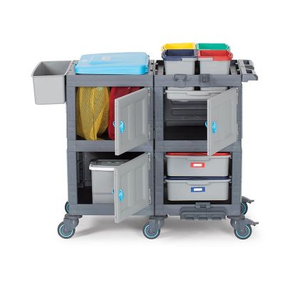 Fantom Больничная уборочная тележка Procart 1354 с сеткой для мопов, выдвижной ящик - Fantom