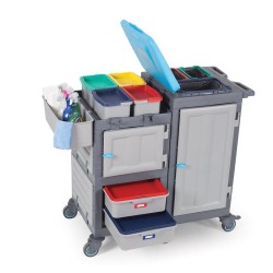 عربة تنظيف المستشفيات Fantom Procart 1362 مع أدراج، 4 حجرات للقمامة - 4