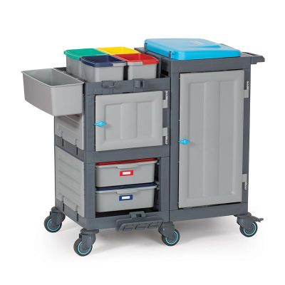 Fantom Procart 1362 Тележка для уборки больниц с ящиками, 4 отсека для мусора - Fantom