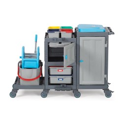 عربة تنظيف المستشفيات Fantom Procart 1364 مع دلو ضغط، 2 مقصورة قمامة - 3