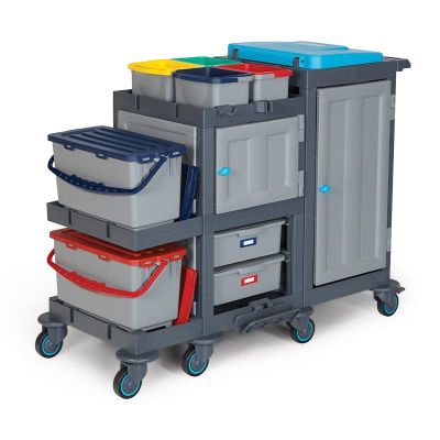 Fantom Procart 1364 Kova Takımlı Hastane Temizlik Arabası, 4 Çöp Bölmeli - 2