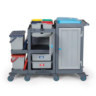 Fantom Procart 1364 Kova Takımlı Hastane Temizlik Arabası, 4 Çöp Bölmeli - 4