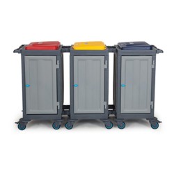 Fantom Procart 182SP Waste Collection Trolley, 6 Compartment, 225 kg Capacity - 1