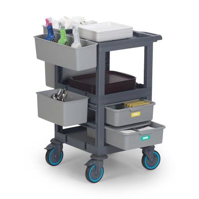 Fantom Procart 204 3 Deck Service Trolley, 2 Drawers, 200 kg Capacity - Fantom