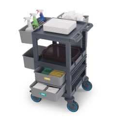 Fantom Procart 204 3 Deck Service Trolley, 2 Drawers, 200 kg Capacity - 4