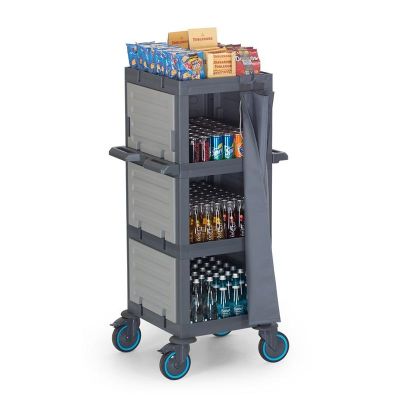 Fantom Procart 212 3 Katlı Brandalı Kapalı Servis Arabası, 200 kg Kapasitesi - Fantom