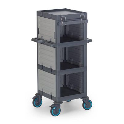 Fantom Procart 212 3 Katlı Brandalı Kapalı Servis Arabası, 200 kg Kapasitesi - 1