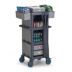 Fantom Procart 213 3 Layers Covered Service Trolley with Tarpaulin, 2 Drawers, 200 kg Capacity - 3