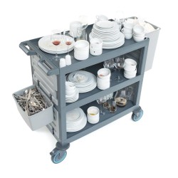 Fantom Procart 221 3 Tier Service Trolley with Cutlery and Waste Bin - 3
