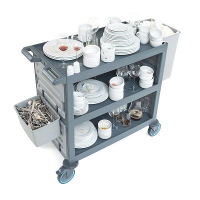Fantom Procart 221 3 Tier Service Trolley with Cutlery and Waste Bin - Fantom