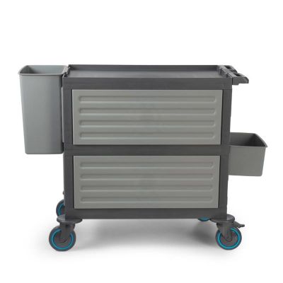 Fantom Procart 221SGR 3 Tier Closed Service Trolley with Cutlery and Waste Bin - Fantom
