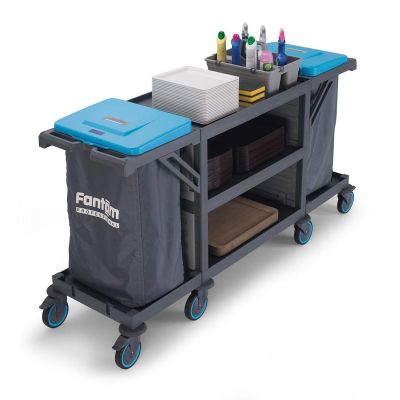 عربة خدمة Fantom Procart 224 ذات 3 طبقات مع حجرتين للقمامة - Fantom