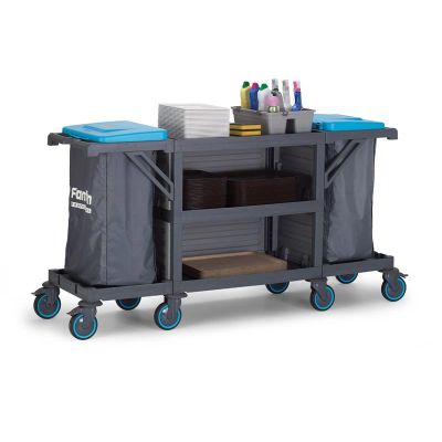 Fantom Procart 224 3 Layers Service Trolley with 2 Garbage Compartments - Fantom