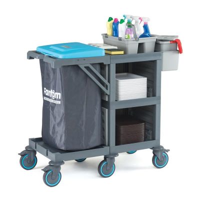 Fantom Procart 250 3 Katlı Servis Arabası, Brandalı Çöp Kovası - Fantom