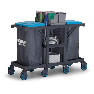 Fantom Procart 252 عربة خدمة من 3 طوابق، 2 حاوية قمامة قماشية - Fantom