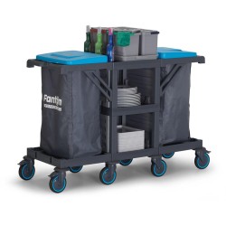 Fantom Procart 252 3-этажная сервисная тележка, 2 холщовых контейнера для мусора - 2