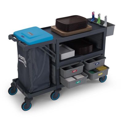 Fantom Procart 275 3 Katlı Çöp Bölmeli Kapalı Servis Arabası, 4 Çekmeceli - 3