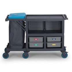 Fantom Procart 275 3 Layers Closed Service Trolley with Garbage Compartment, 4 Drawers - 1