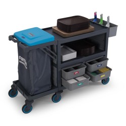 Fantom Procart 275 3 Layers Closed Service Trolley with Garbage Compartment, 4 Drawers - 3