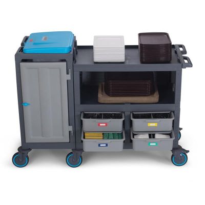 Fantom Procart 276 3 Layers Closed Service Trolley with Garbage Compartment, 4 Drawers - Fantom