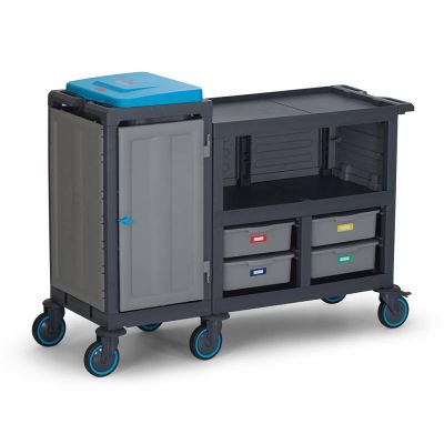 Fantom Procart 276 3-х слойная закрытая сервисная тележка с отсеком для мусора, 4 ящика - Fantom