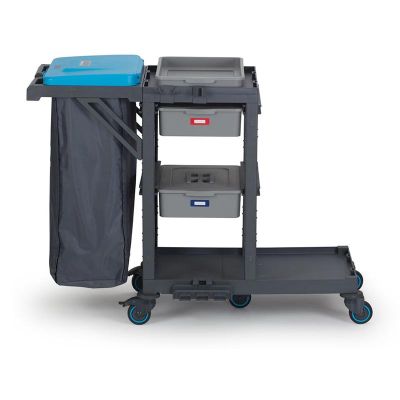 عربة التنظيف Fantom Procart 314 عربة تنظيف ذات درجين مع حجرة للقمامة - Fantom