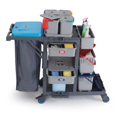 Fantom Procart 316 Aksesuar Takımlı Çekmeceli Temizlik Arabası, Çöp Bölmeli - 3