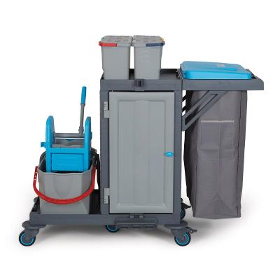 Fantom Procart 318 Pres Kovalı Dolaplı Temizlik Arabası, Çöp Bölmeli - 1