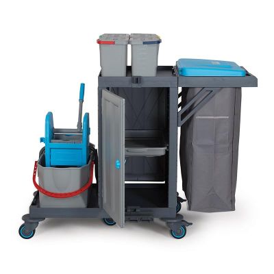 Fantom Procart 318 Pres Kovalı Dolaplı Temizlik Arabası, Çöp Bölmeli - 3