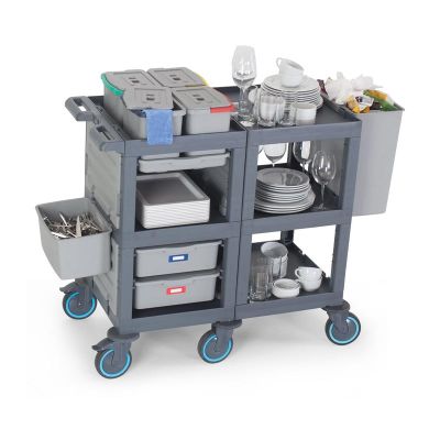 Fantom Procart 3201 3 Layers Service Trolley with 4 Cleaning Buckets - Fantom