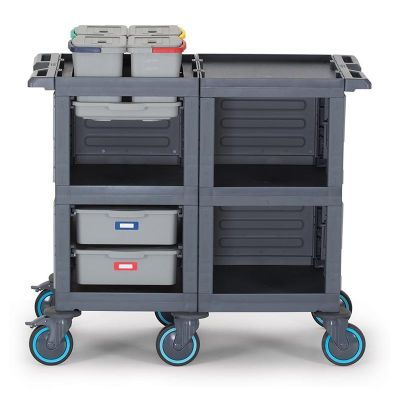 عربة الخدمة Fantom Procart 3202 ذات 3 طبقات مع 4 دلاء تنظيف - Fantom