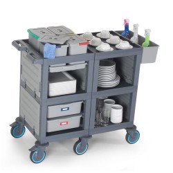 Fantom Procart 3202 Тележка для обслуживания 3 слоев с 4 ведрами для очистки - 3