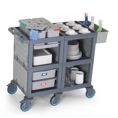 Fantom Procart 3202 Тележка для обслуживания 3 слоев с 4 ведрами для очистки - Fantom