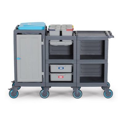 Fantom Procart 3204 3 Katlı Çöp Bölmeli Servis Arabası, 4 Adet Temizlik Kovalı - 1