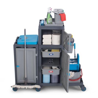 Fantom Procart 322 Cabinet Press Bucket Cleaning Trolley with Drawers - Fantom
